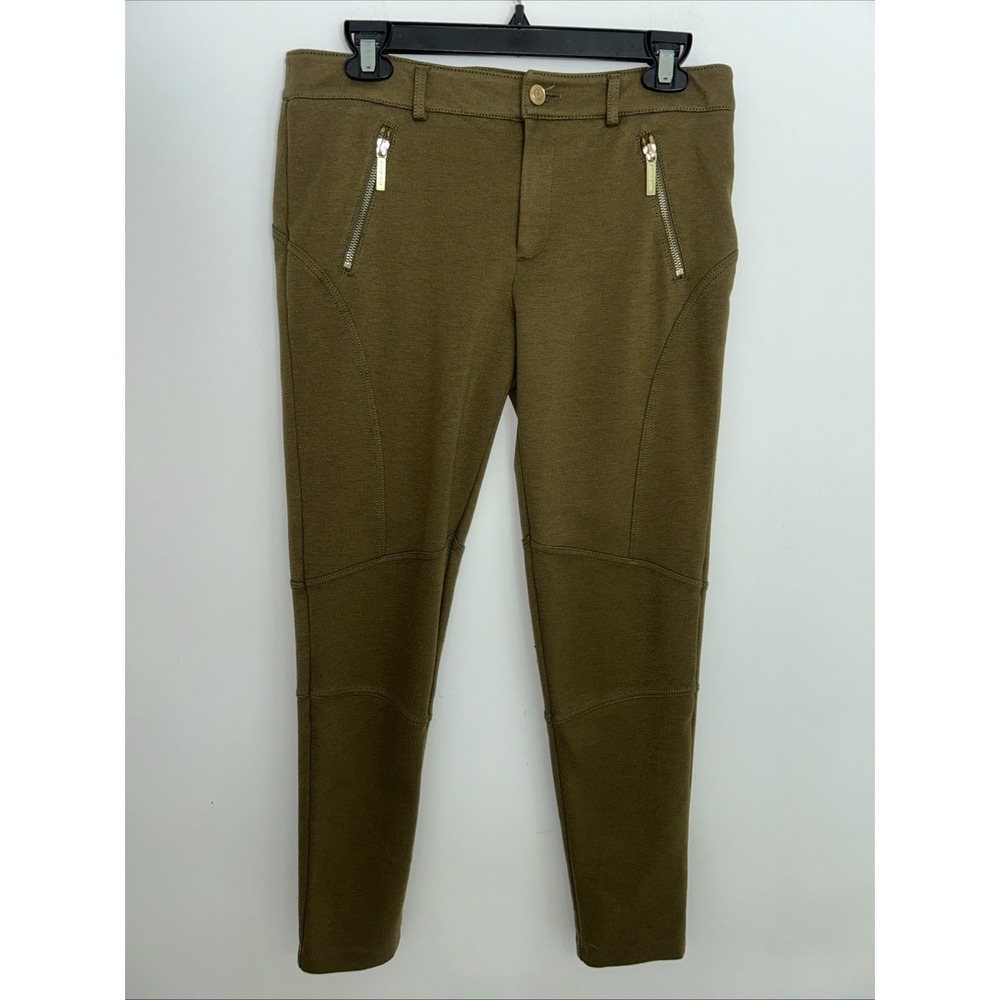 Michael Kors Woman's  Skinny Ankle Length Olive  Pants  Bottons ‎ Size 8
